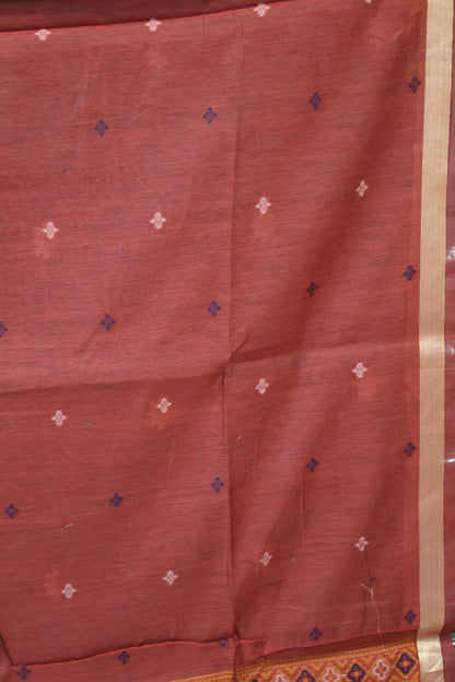 Handloom Jamdani Saree-Peacock Green Pichwai Border