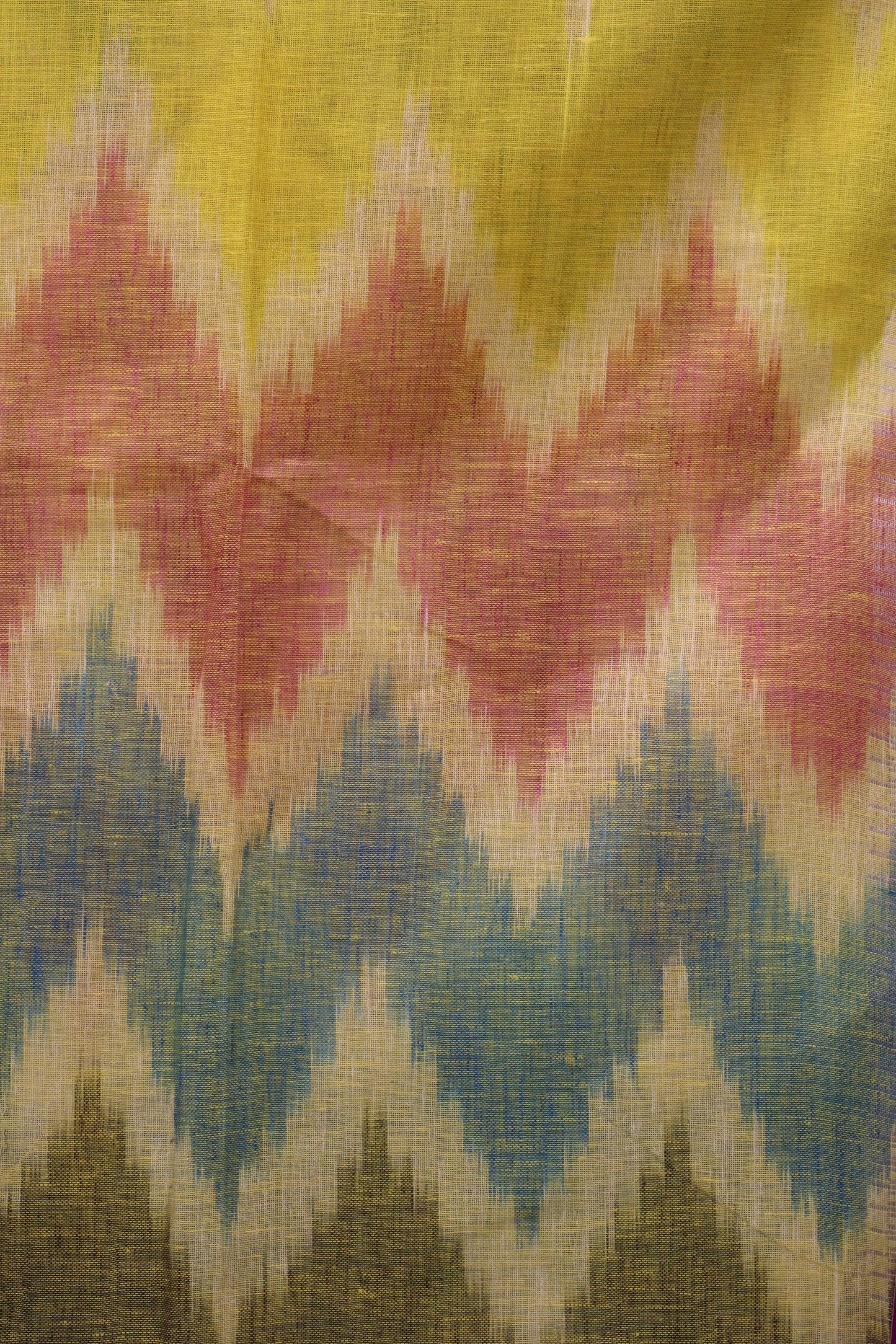 Linen Saree -Sky Blue Colour Zig Zag