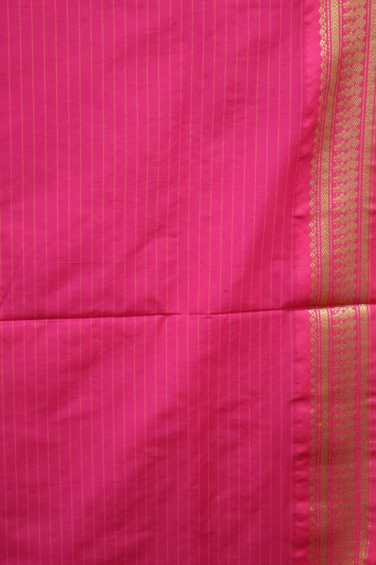 Kalyani Cotton-Bright Orange Border Checks