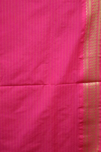 Kalyani Cotton-Bright Orange Border Checks