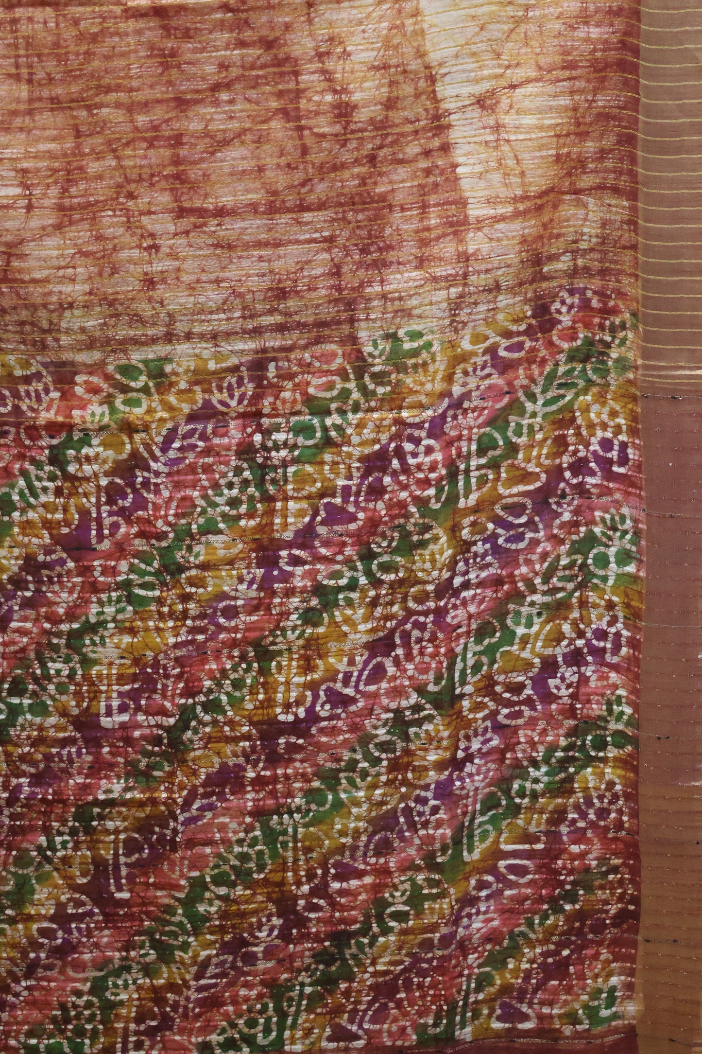 Art Bhagalpur Tussar Saree-Brown