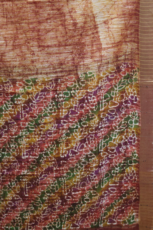 Art Bhagalpur Tussar Saree-Brown