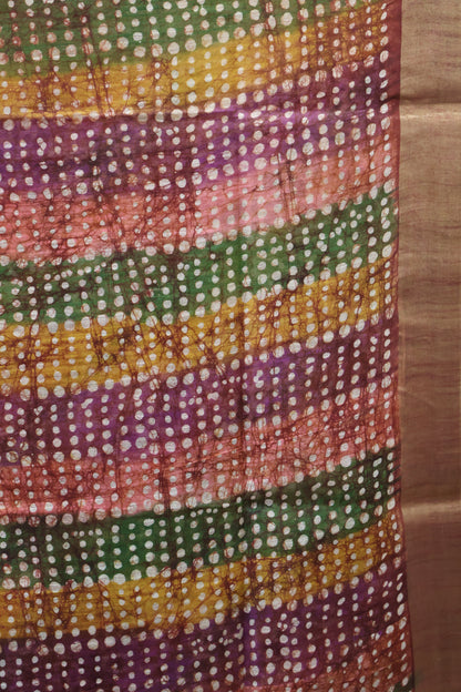 Art Bhagalpur Tussar Saree-Brown