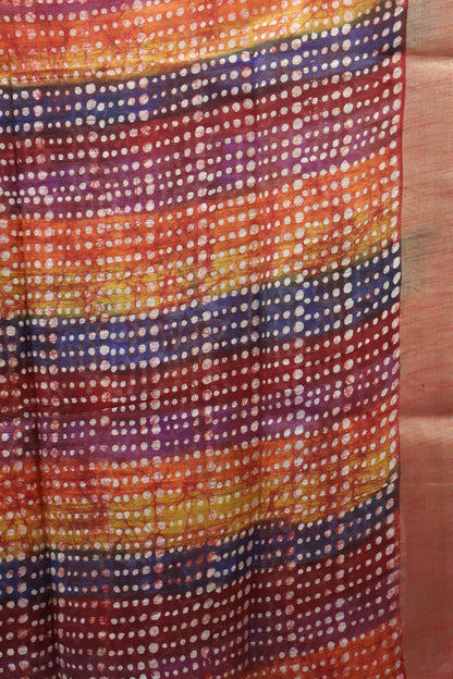 Art Bhagalpur Tussar Saree-Red
