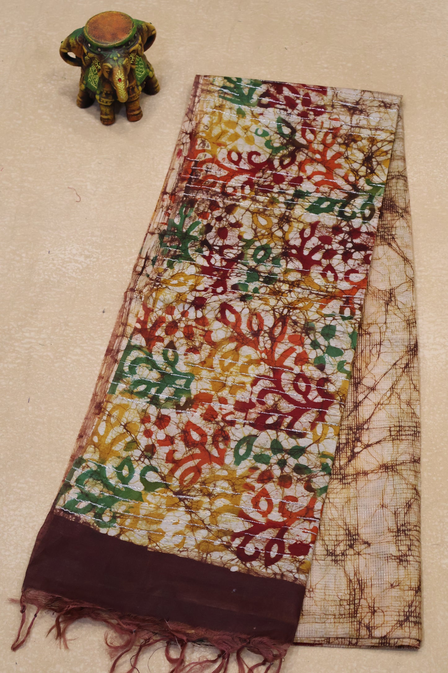 Art Bhagalpur Tussar Saree-Araku Silver