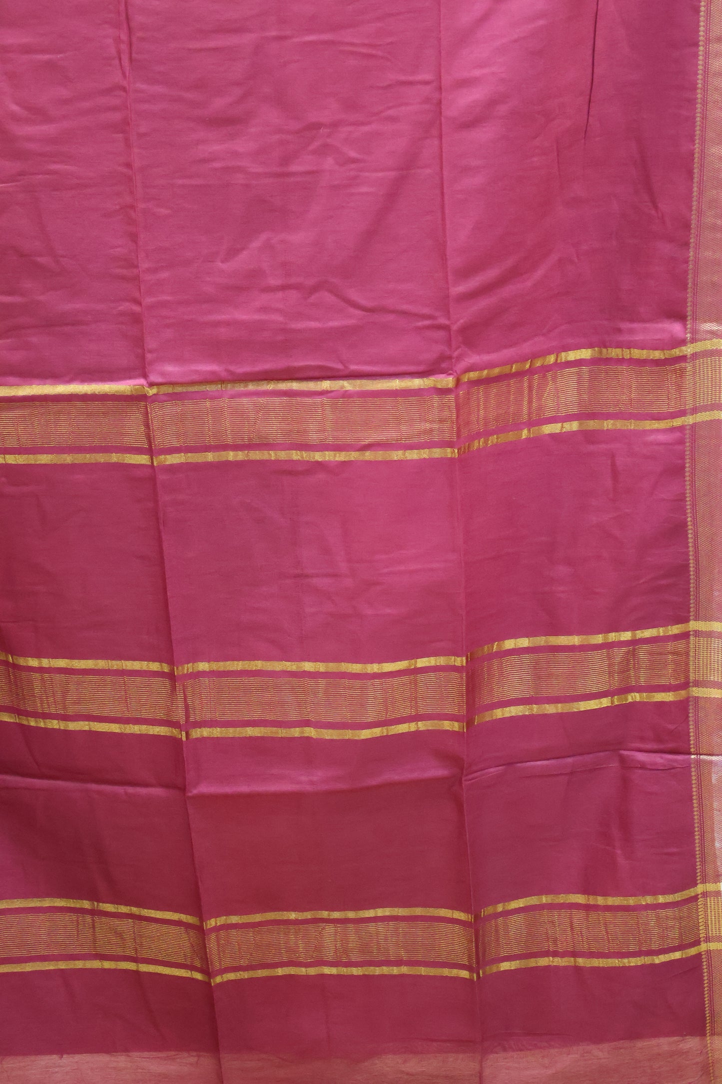 Art Bhagalpur Tussar Saree-Wine Plain Small Border