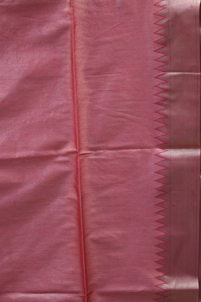 Semi Raw Silk Saree -Pink Paithani
