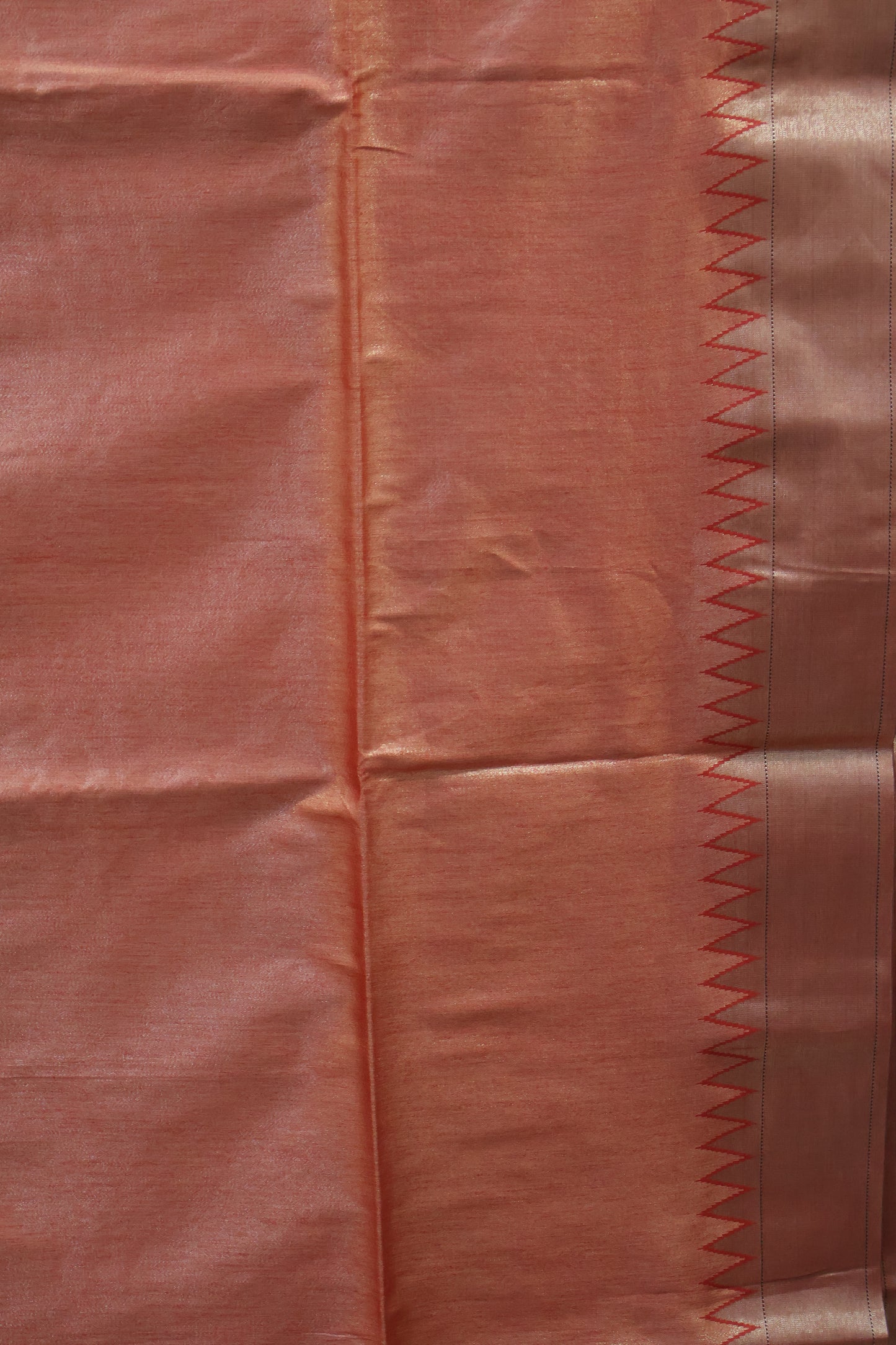 Semi Raw Silk Saree -Red Paithani