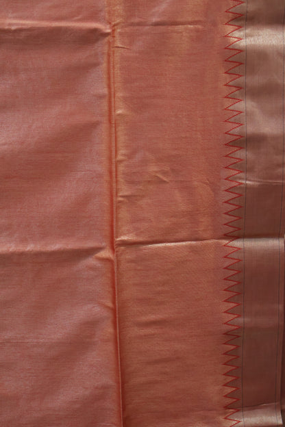 Semi Raw Silk Saree -Red Paithani