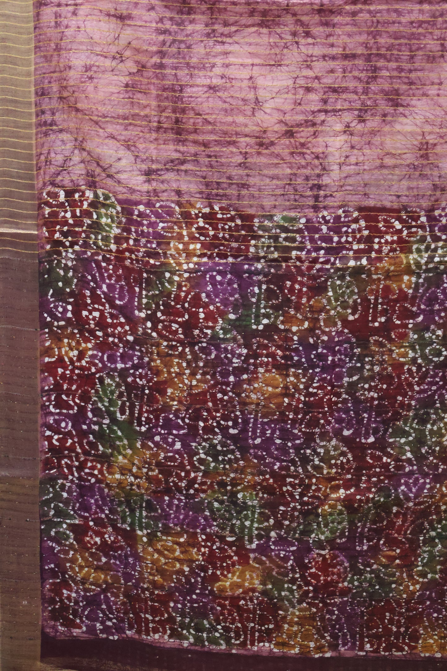 Art Bhagalpur Tussar Saree-Wine Floral