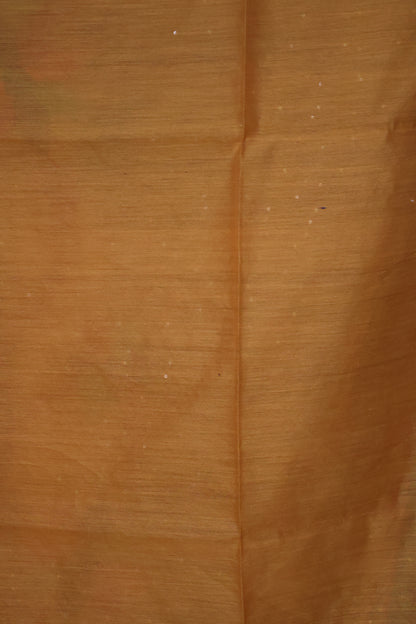 Pure Muslin Silk Saree-Mango Yellow-Colour Flower