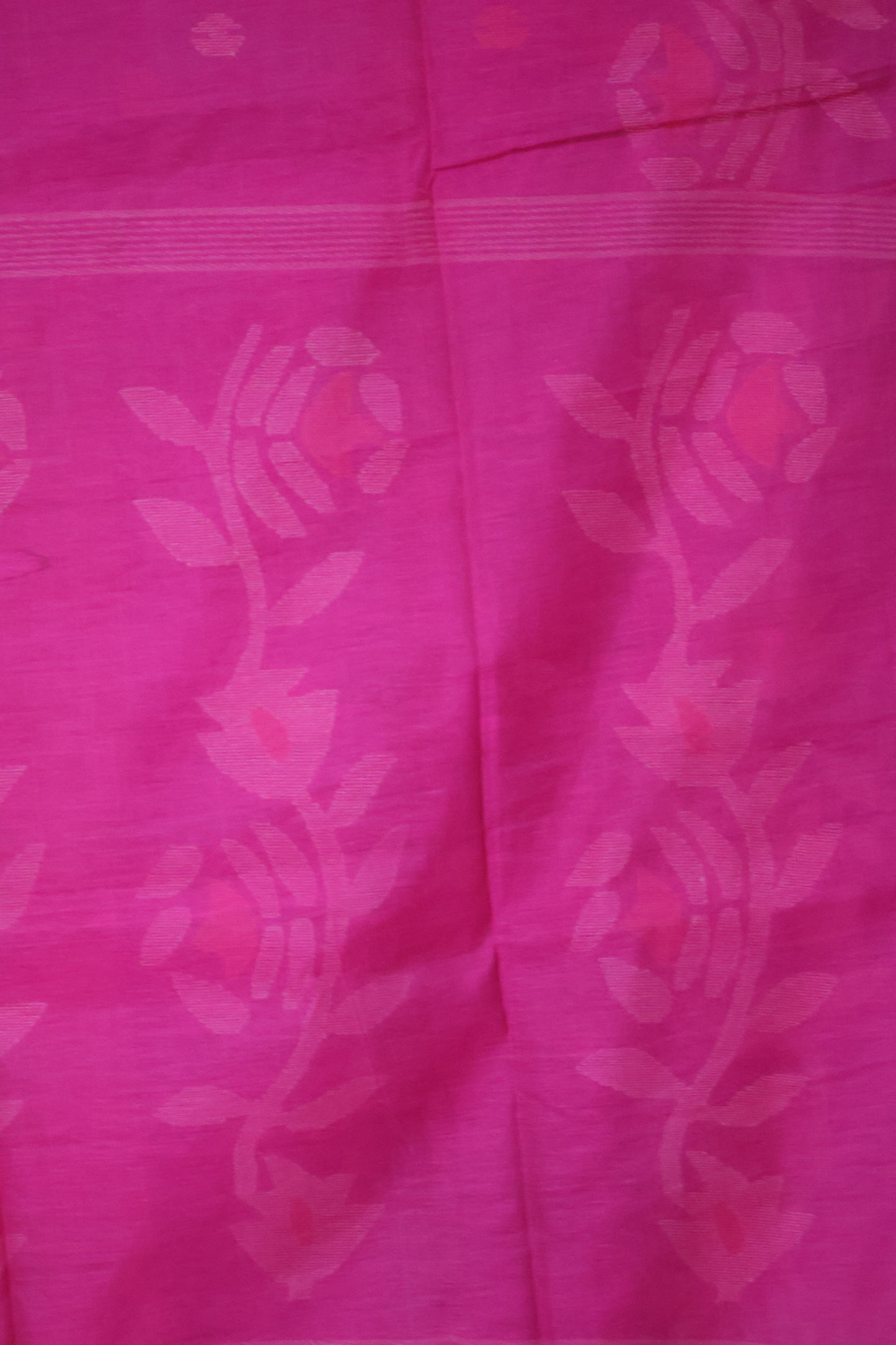 Pure Muslin Silk Saree-Rani Pink