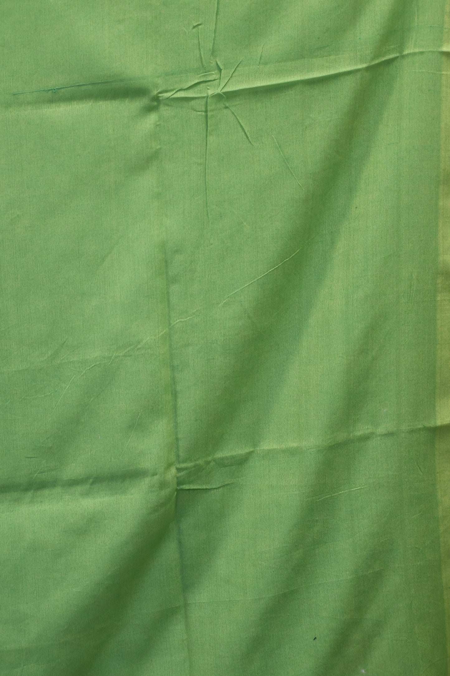 Khadi Cotton Saree -Parrot Green Chumki