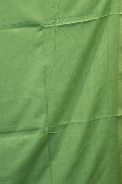 Khadi Cotton Saree -Parrot Green Chumki
