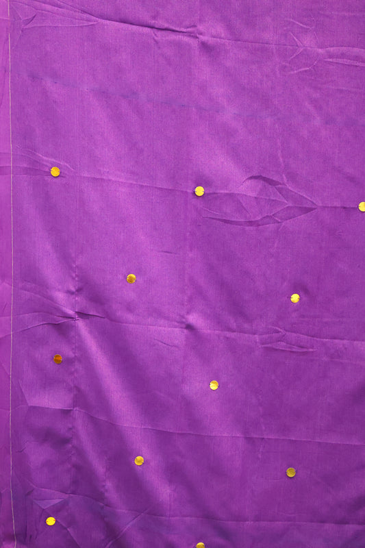Khadi Cotton Saree -Purple Chumki