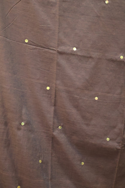 Khadi Cotton Saree -Brown Chumki