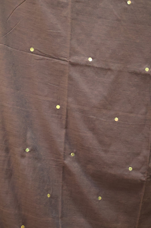 Khadi Cotton Saree -Brown Chumki