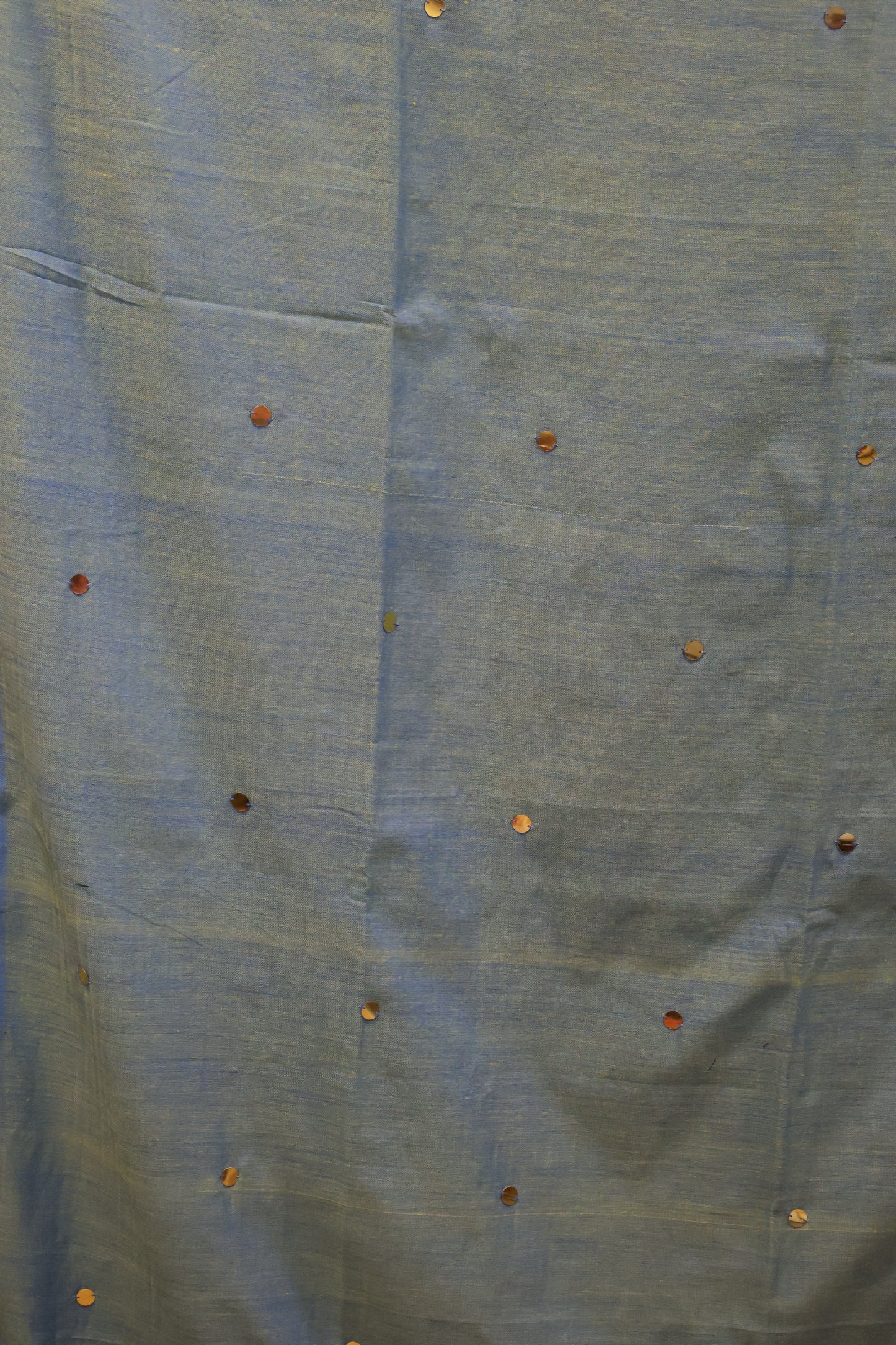 Khadi Cotton Saree -Bluish Green Chumki