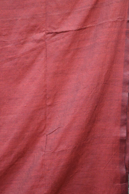 Khadi Cotton Saree -Maroon Chumki