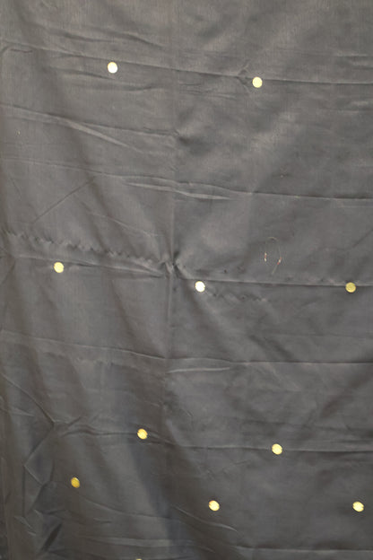 Khadi Cotton Saree -Black Chumki