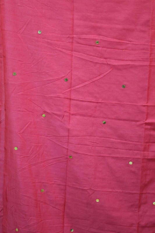 Khadi Cotton Saree -Pink Chumki