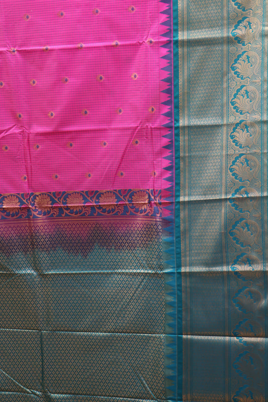Semi Gadwal Silk Saree-Pink