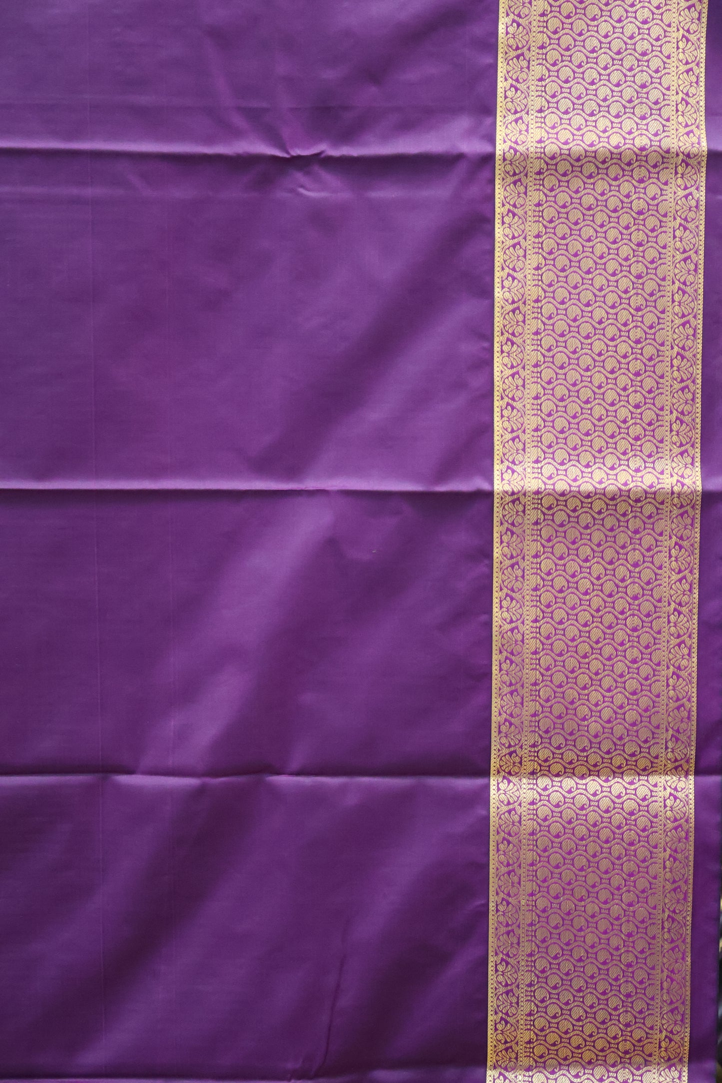 Semi Gadwal Silk Saree-Sandal Peacock