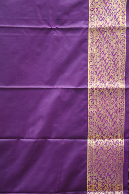 Semi Gadwal Silk Saree-Sandal Peacock