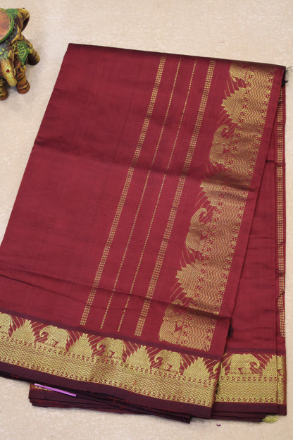Pure Silk Cotton Saree-Arakku Small Triangle