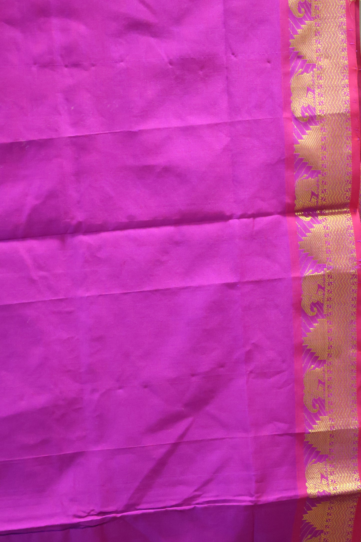 Pure Silk Cotton Saree-Blue Four Line Zari