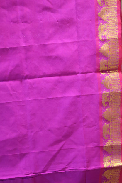Pure Silk Cotton Saree-Blue Four Line Zari