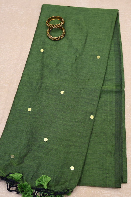Khadi Cotton Saree -Sage Green Chumki
