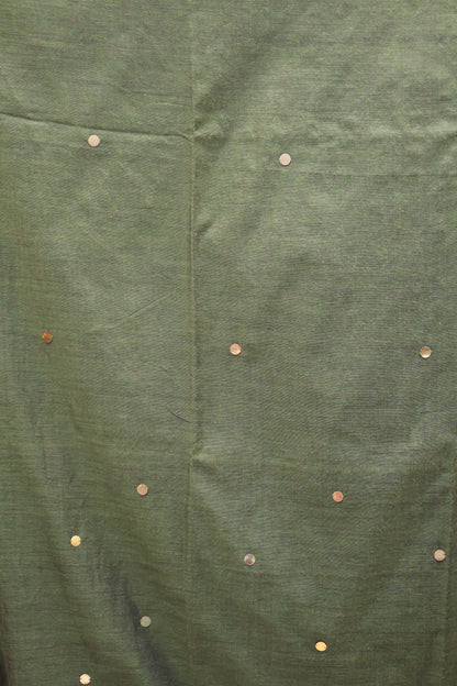 Khadi Cotton Saree -Sage Green Chumki