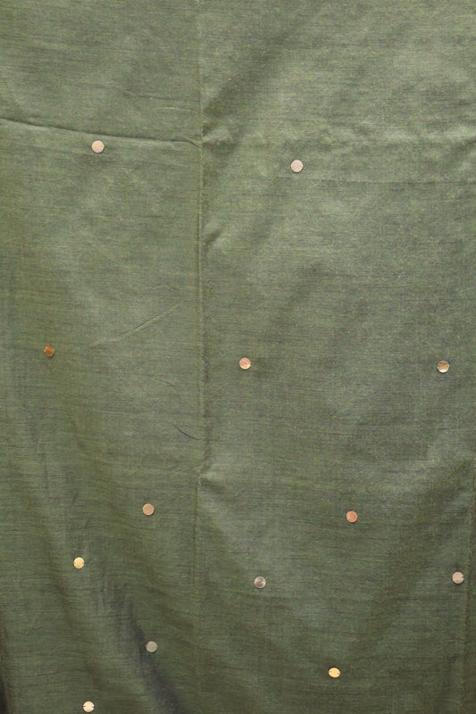 Khadi Cotton Saree -Sage Green Chumki