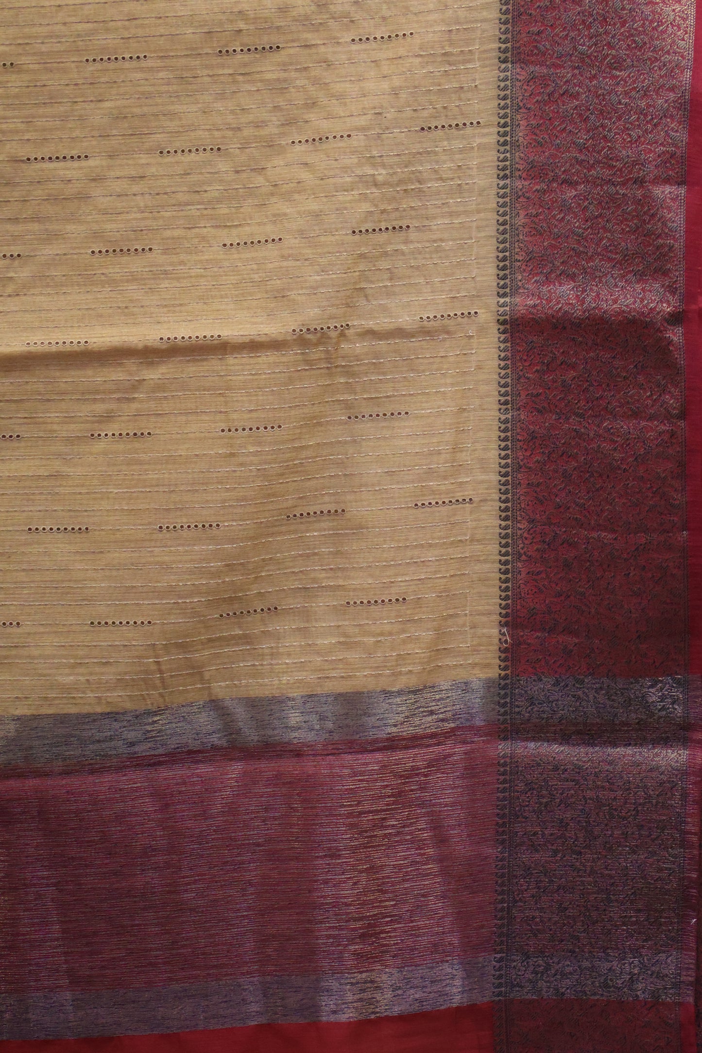 Bamboo Silk Saree-Sandal Cut Work