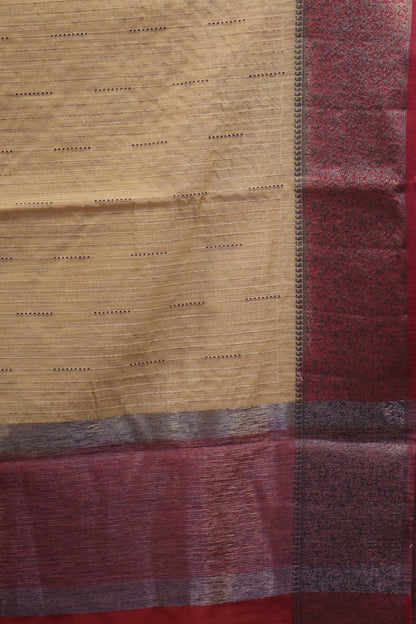 Bamboo Silk Saree-Sandal Cut Work