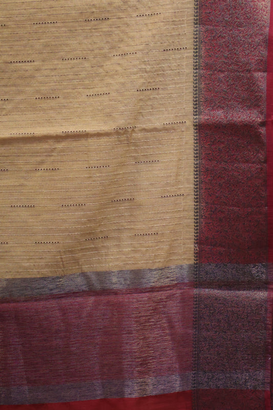 Bamboo Silk Saree-Sandal Cut Work