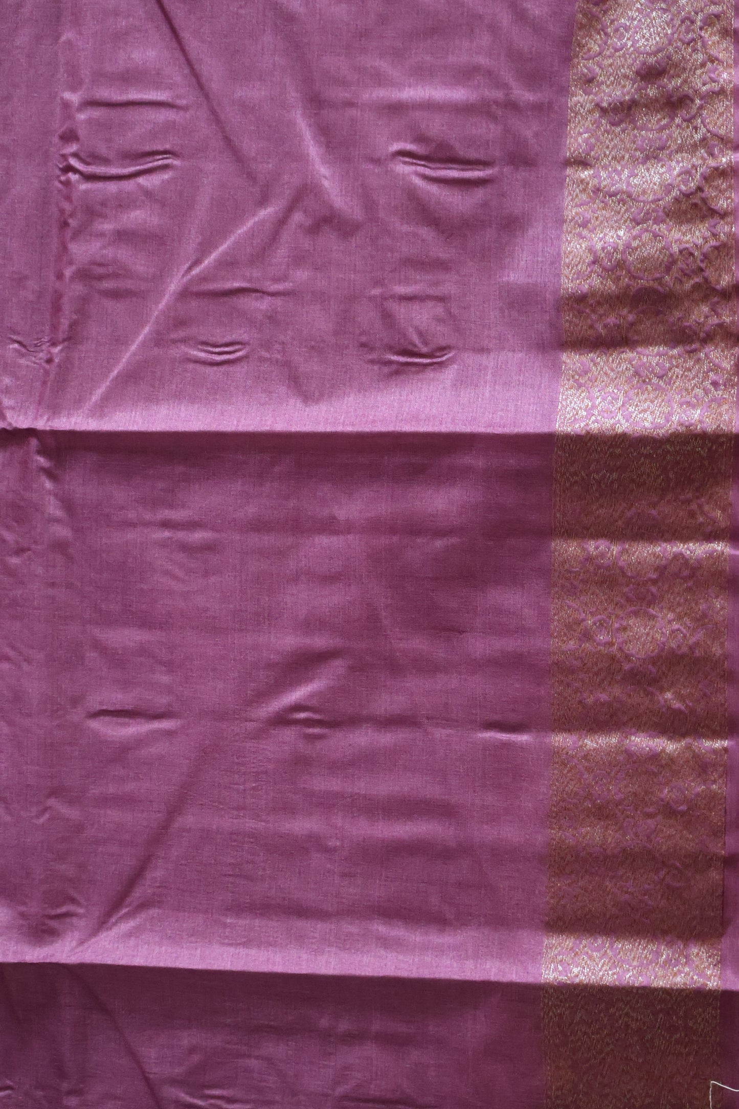 Pure Tussar Silk Saree -Purple Lotus Design