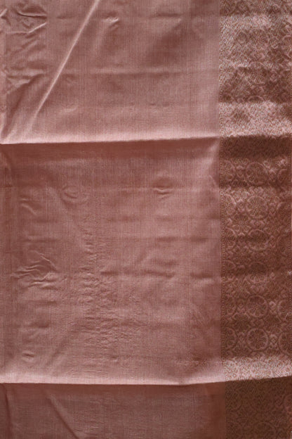 Pure Tussar Silk Saree -Brown Lotus Design