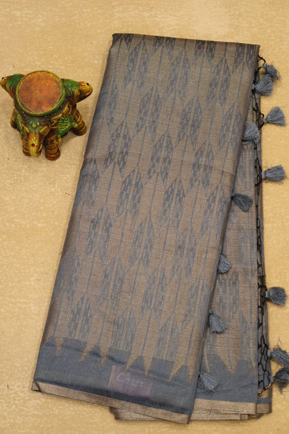 Tissue Silk Saree-Metalic Green Arrow Design