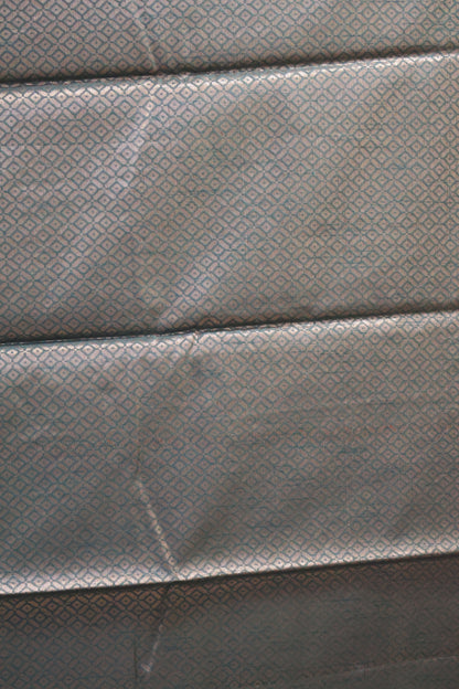 Tissue Silk Saree-Bottle Green Line & Dots Design