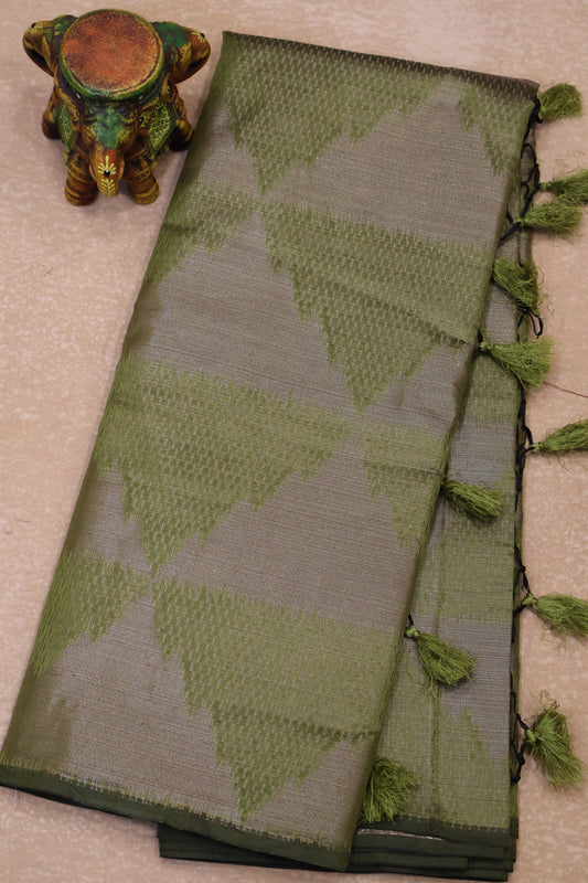Tissue Silk Saree-Green Hills Design