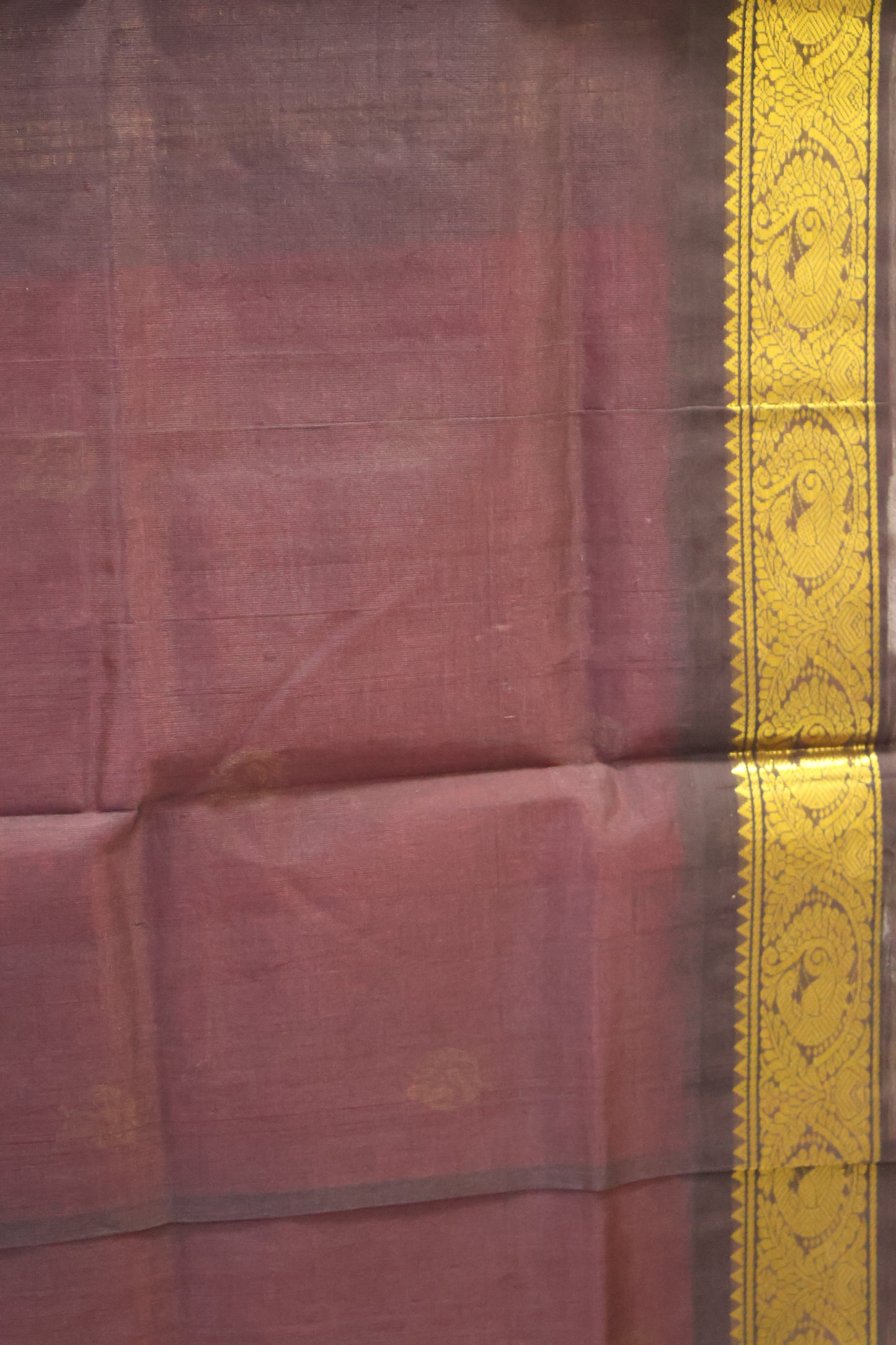 Pure Silk Cotton Saree-Maroon Korvai Buta