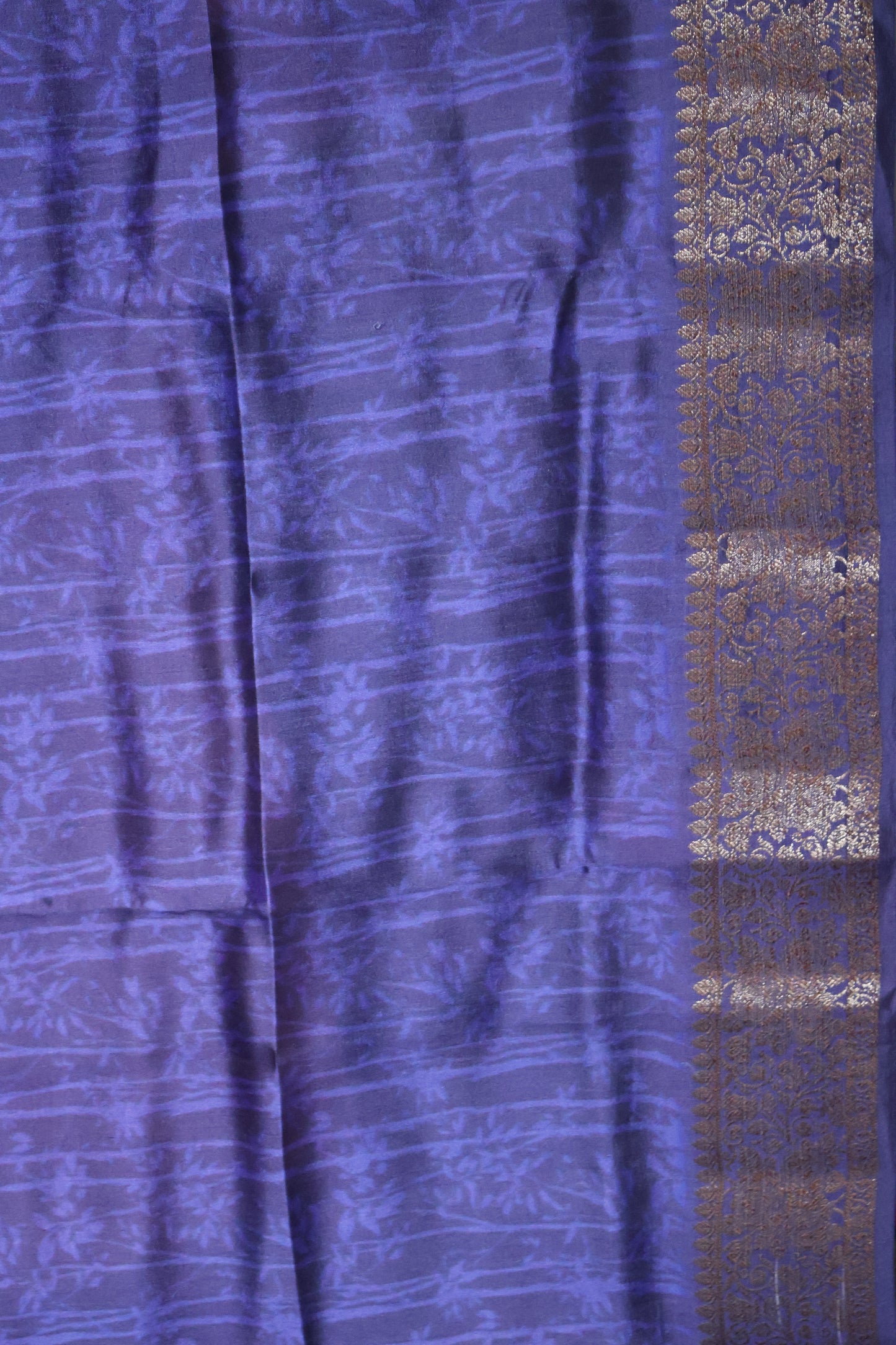 Pure Banarasi Chiniya Silk Saree-Voilet Muted Blossom