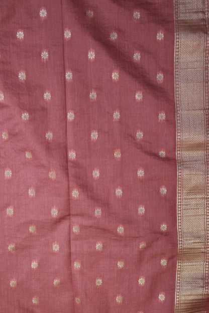 Semi Tussar Saree - Maroon