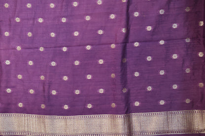 Semi Tussar Saree - Wine