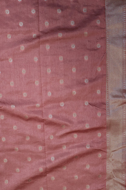 Semi Tussar Saree - Red