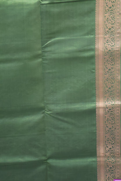 Pure Soft Silk Saree -Grey-Green Jacqua