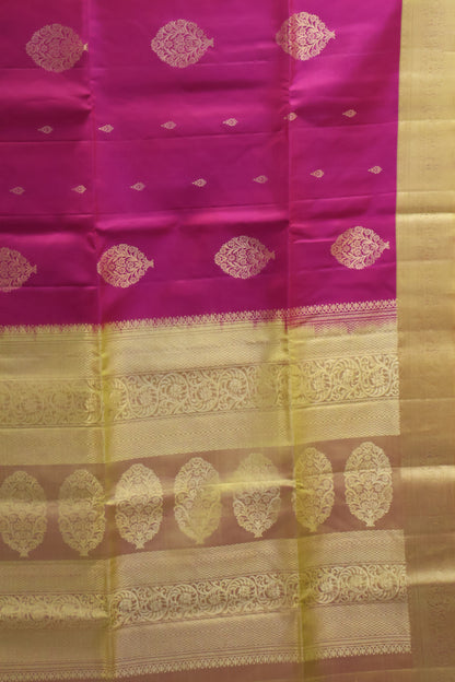 Pure Soft Silk Saree -Magenta-Yellow Jacqua
