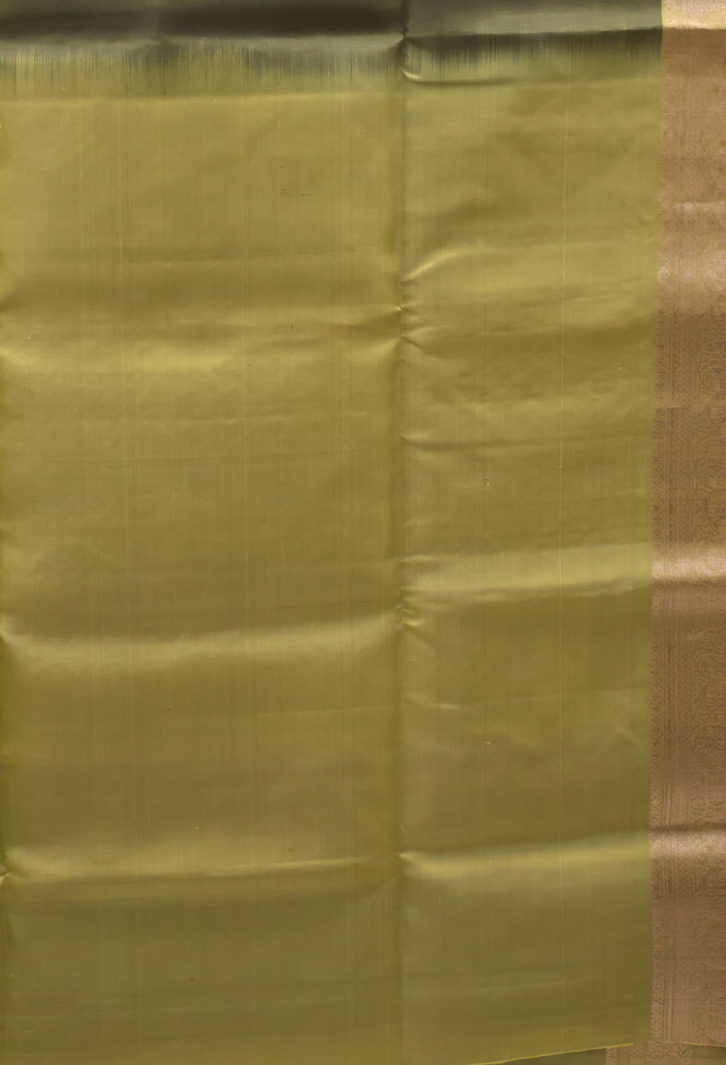 Pure Soft Silk Saree -Sage Green-Yellow Jacqua